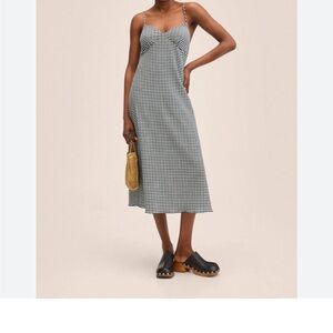 Mango Silver Gray Strapless Slip Dress Casual